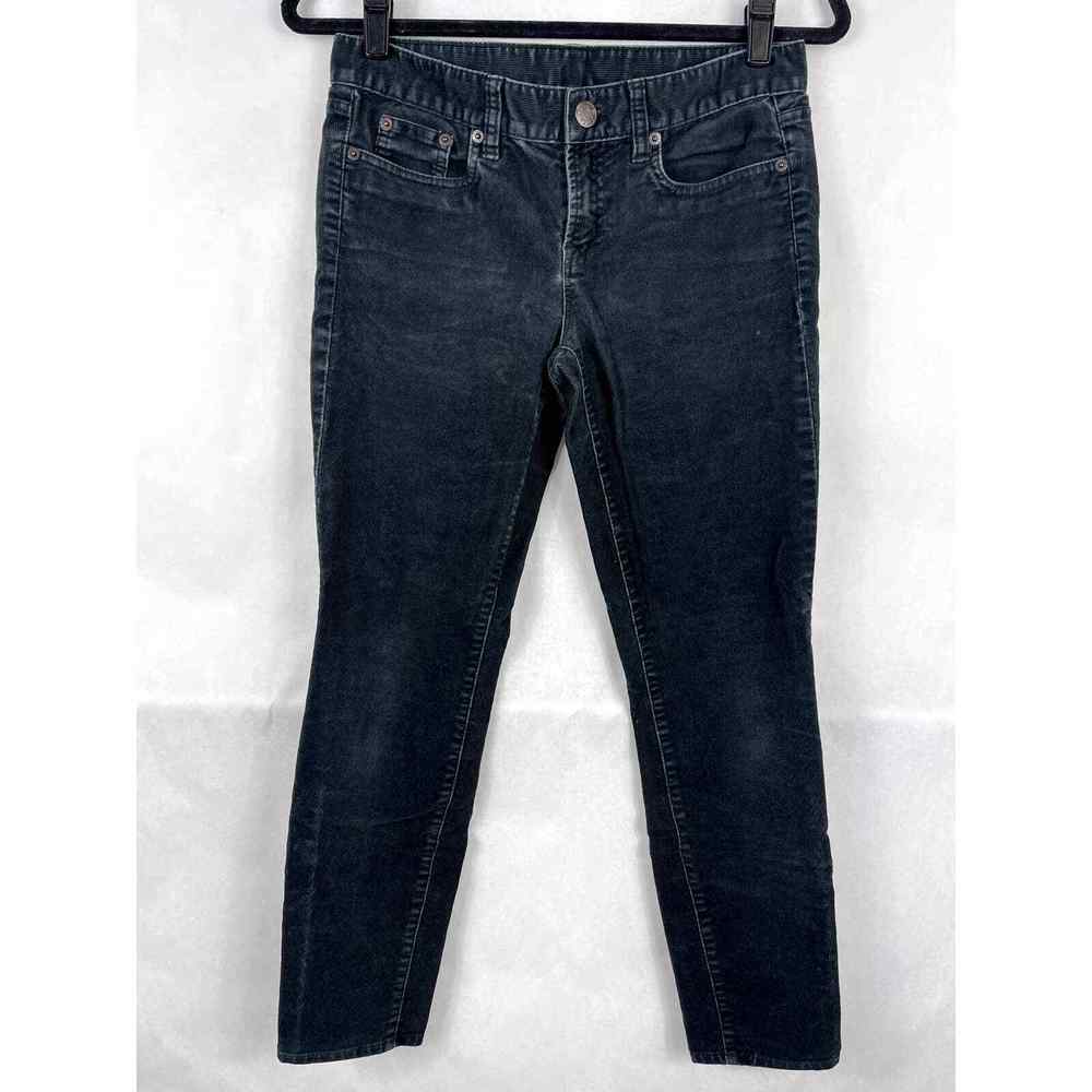 J Crew Black Cropped Corduroy Skinny Pants Womens Size 27 Low Rise